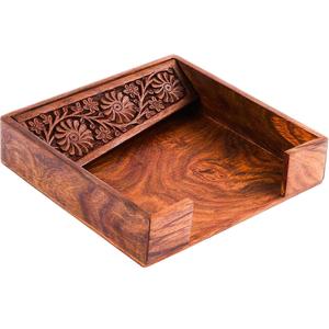 Wooden Square Napkin Holder Attractive Design Handmade Luxury Tabletop Napkin Holder Home <b>Kitchen</b> Bathroom Use Eco friendly - Product Image 1