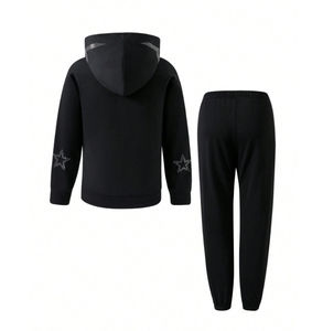 Venta al por mayor 100% chándal de neopreno de algodón para hombre Pantalones de chándal con capucha de gran tamaño con logotipo en la parte delantera diseño holgado para el invierno - Product Image 2