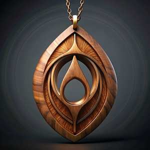 COLLIERS UTILISATEUR POUR FEMMES HOMMES NATUREL GRAND BOHO TRIBAL SONO BOIS Pendentif sur cordon réglable Collier fait main - Product Image 3