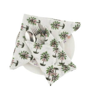 2025 xu hướng mới màu xanh đậm cỏ xanh Burgundy đỏ tay khối in Khăn ăn Ấn Độ cây cọ bông vải khăn ăn phụ kiện - Product Image 1