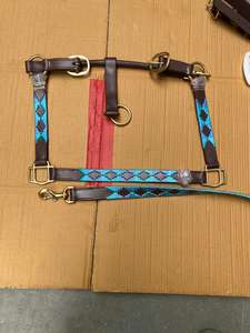Bride en cuir équestre de haute qualité argentine faite à la main durable en relief Logo Polo Horse Halter/Gaucho Style polyvalent - Product Image 5