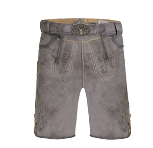 Oktoberfest Bavarian Lederhosen Shorts para hombres Pantalones cortos bordados con patrón recto Cuero de ante de cabra - Product Image 1