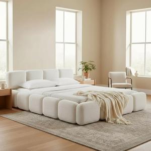 Sakura Soft Storage <b>Bed</b> Set with Adjustable Velvet Upholstery and Eco-Friendly Metal <b>Frame</b> for Modern Luxury Bedrooms - Product Image 1