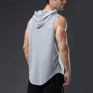 Wholesale <b>Men</b> <b>Sleeveless</b> <b>Hoodies</b> Summer Fitness Training Sweatshirts High Quality Jogging Wear OEM Custom Gym Apparel - Product Image 4