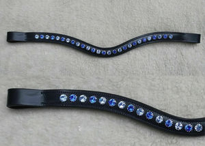 Browbands en cristal à cinq rangées de qualité supérieure équipement de cheval en cuir teint à tambour végétal - Product Image 6