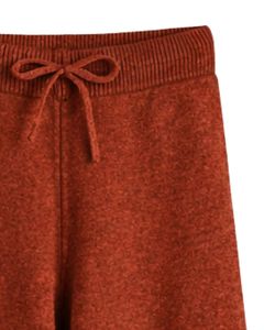 Ensemble pull en maille marron rouillé et pantalon large pour femme, pull à col montant, vêtements de détente, tenue d'hiver, fournisseur OEM - Product Image 5