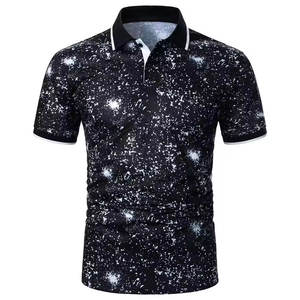 Homme 100% Coton Col Bouton Décontracté Manches Courtes Polo Slim Fit avec Logo Personnalisé T-shirt Polo - Product Image 1