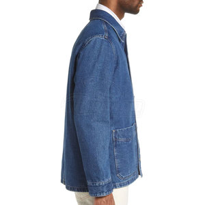 Chaqueta Vaquera de Hombre de Buena Calidad, Diseño Personalizado, Estilo Urbano, Patrón de Letras, Logotipo Frontal Recubierto, Resistente al Viento, de Algodón - Product Image 4