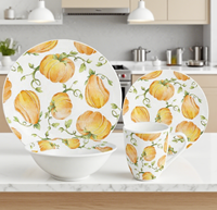 Feest Creaties Pompoen Gebladerte Levert Herfst Thema Keramische Borden Serviesgoed Sets Voor Mensen Thanksgiving Tafeldecor