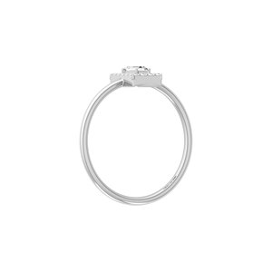Ishi Diamonds <b>Dainty</b> Baguette Halo Diamond <b>Ring</b> 18k White Gold - Product Image 2