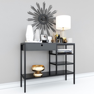 Contemporary Minimalist <b>Entry</b> <b>Console</b> <b>Table</b> with Drawers and Multiple Tiers <b>for</b> Villa and Living Room - Product Image 2