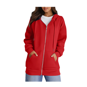 Sudadera con Capucha para Mujer, Lisa, con Cierre, Cómoda, Informal, Tejido Suave y Transpirable, con Bolsillos - Product Image 5