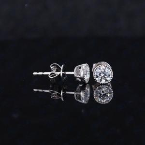 ต่างหูเพชรโมอิสทรงกลม1.80 tcw สำหรับผู้หญิง/เครื่องประดับของขวัญครบรอบสำหรับกระดุมเพชรของเธอ - Product Image 3