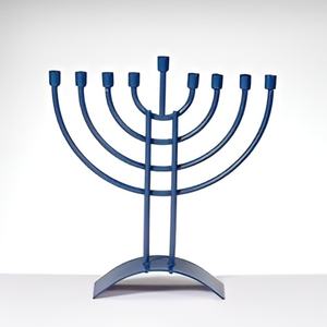 Vela de Chanukah ligera y fuerte chapada en plata hecha a mano Menorah se adapta a velas estándar de Hanukah hechas a mano - Product Image 6