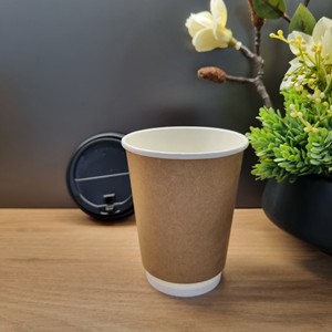 Vente en gros de gobelets en papier jetables de 9oz 12oz 16oz 22oz Produits écologiques à emporter gobelet en papier kraft personnalisé pour le café - Product Image 1