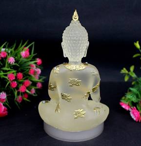 Statue de Bouddha en résine transparente artisanale Nirmala, faite à la main pour la décoration de la maison et du temple, idole de Bouddha Gautam, cadeau - Product Image 3