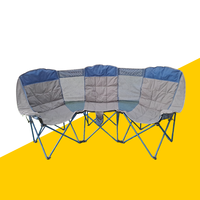 Chaise de camping pliable triple de conception moderne fabriquée au Vietnam Capacité de charge de 480kg Meubles en métal pour pique-nique et jardin extérieur
