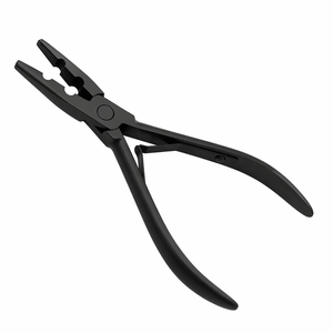 Pinzas Profesionales para Extensiones de Cabello, Herramienta de Prensado de Micro Anillos y Nano Beads, Acero Inoxidable Negro Mate, Calidad de Salón - Product Image 6