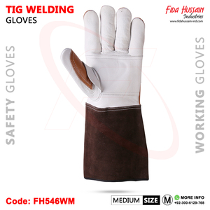 Venta al por mayor cómodos guantes de cuero de grano superior redondo estilo de trabajo pesado guantes de seguridad de soldadura Tig - Product Image 4