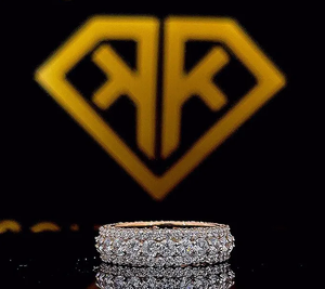 Anillo de diamantes de moissanita ICED OUT, anillos de diamantes de corte redondo, anillo de eternidad helado para hombres de Plata de Ley 925, joyería ostentosa - Product Image 1