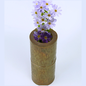 Jarrón con forma de bambú de cobre hecho a mano de alta calidad, mesa de plantas de interior única o exhibición de pared con toque Natural para Decoración - Product Image 1