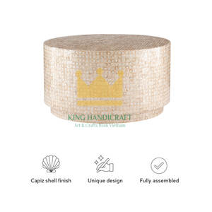 Mesa de centro con Incrustaciones de nácar hecha a mano, mesa de centro redonda de lujo, muebles de nácar personalizados de Vietnam - Product Image 2