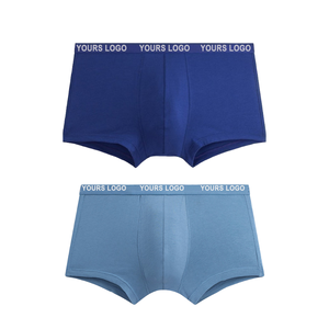 กางเกงบ็อกเซอร์เอวกลางสำหรับผู้ชายกางเกงในผ้าฝ้าย93% 7% โพลีเอสเตอร์ผ้าสแปนเด็กซ์ออกแบบโลโก้ได้ตามต้องการ - Product Image 1
