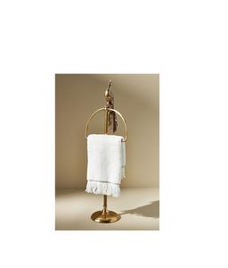 Elegant floor brass <b>towel</b> stand providing organized <b>towel</b> arrangement for luxury washrooms - Product Image 6
