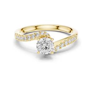 Bague de fiançailles en diamant de laboratoire rond brillant de 0,846 CT pour femmes, clarté VVS-VS EF, or 18 carats, 14 carats, 10 carats et argent 925, rose - Product Image 3