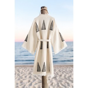Varol Organic Eco-Friendly 100% Cotton for Kimono Collar Robe-Pyramid Customizable Logo Breathable Elastic Waist Half Women - Product Image 4