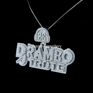 Joyería Unisex de Hip Hop, Plata de Ley, Chapado en Oro de 10K, Personalizada con Moissanita VVS, Estilo Cubano, para Fiestas, Cristiana - Product Image 3