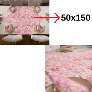 Ensemble de chemins de table 2 pièces 100% coton avec 1 chemin triangulaire 50x150cm et 1 chemin rectangulaire 50x150cm décoratif - Product Image 4