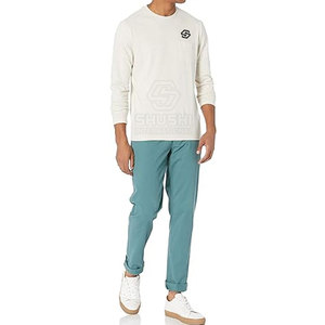 Vente en gros de t-shirts à manches longues en tissu peigné Spandex/coton personnalisés coupe ample et respirants respectueux de l'environnement - Product Image 4