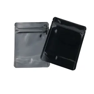 Eco-Friendly Black Backed Foil-Lined Clear Front Window Ziplock Bags Plain Blank Hot Sale 3.5g Mylar Packaging Bags