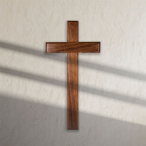 Crucifix rustique en bois poli croisé fait à la main pour les pratiques religieuses chrétiennes et les cadeaux pour la décoration spirituelle de la maison - Product Image 5