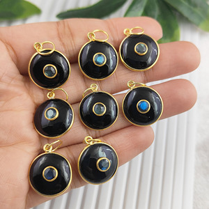 Colgante de Bisutería con Doble Piedra Preciosa Engastada en Oro Vermeil, Hecho a Mano para Niños, Accesorios de Joyería, Regalos - Product Image 6