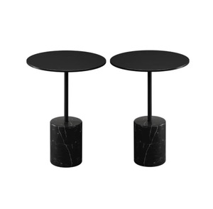 Mesa de centro redonda moderna de calidad superior con mesa auxiliar de estilo tradicional de mármol de hierro para sofá de sala de estar de calidad superior - Product Image 5