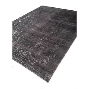 Tapis Azalea en laine et soie noué à la main, motif floral et abstrait, Pae-6136, rectangulaire, pour chambre et couloir, modèle de tapis de chambre, gris et noir - Product Image 2