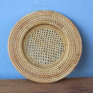 Eco-Friendly Natural <b>Rattan</b> Round Charger Plate Elegant Placemat for Weddings Home Dinners Durable Sustainable Packed in Carton - Product Image 2