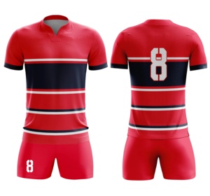 Camiseta y Pantalones Cortos de Rugby Unisex de Alta Calidad al por Mayor, Ropa Deportiva Personalizada con Técnica de Sublimación Transpirable para Adultos - Product Image 3