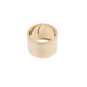 Joyería impermeable de moda, anillo minimalista liso de doble capa, anillo grueso liso de acero inoxidable chapado en oro de 18K para mujer - Product Image 4