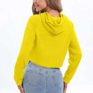 Sudadera con capucha superior corta personalizada para mujer, sudaderas con capucha y sudaderas informales para mujer, Sudadera con capucha recortada de gran tamaño para mujer - Product Image 6