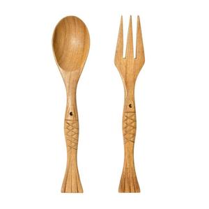 Ensemble de service à salade unique avec poignée de conception attrayante au look de poisson Vaisselle Ustensiles de cuisine Soupe à salade Outils de service et de mélange - Product Image 1