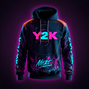 Sweat à capuche personnalisé Y2K | Pull Streetwear vintage avec options d'impression et de broderie Impression et broderie de logo personnalisé disponibles - Product Image 4