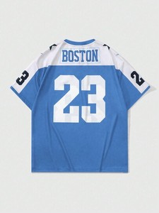 Usine personnalisée séchage rapide col en v rétro impression surdimensionné Boxy hommes T-shirts Football basket-ball football maille maillot Hip Hop - Product Image 2