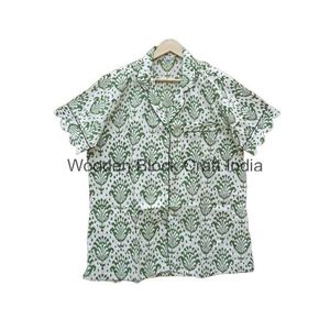 Hermoso Kangura Conjunto de pijama de algodón hecho a mano indio bloque de mano impreso Vintage tendencia ropa de noche corta 100% algodón - Product Image 2