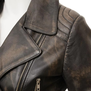 Chaquetas de Cuero Genuino Personalizadas de Nueva Llegada para Damas, Otoño, Satén, Precio Bajo, Última Moda en Cantidad al por Mayor - Product Image 3