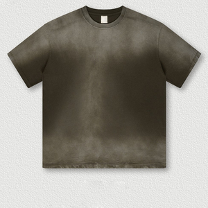 Camiseta de hombre de gran tamaño de longitud larga pesada de algodón 100% lavado con ácido vintage personalizado estampado ropa de calle transpirable - Product Image 5