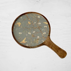 Bandeja redonda de madera natural de primera calidad para servir, plato de pizza impreso ecológico, plato de grado alimenticio para servir - Product Image 1