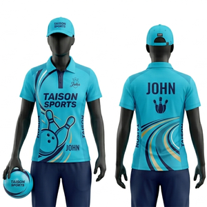 Women <b>Bowling</b> Jersey Premium Polyester Interlock Fabric 150 GSM Breathable Quick Dry Blue Panel Design Custom Sublimation Logo - Product Image 6